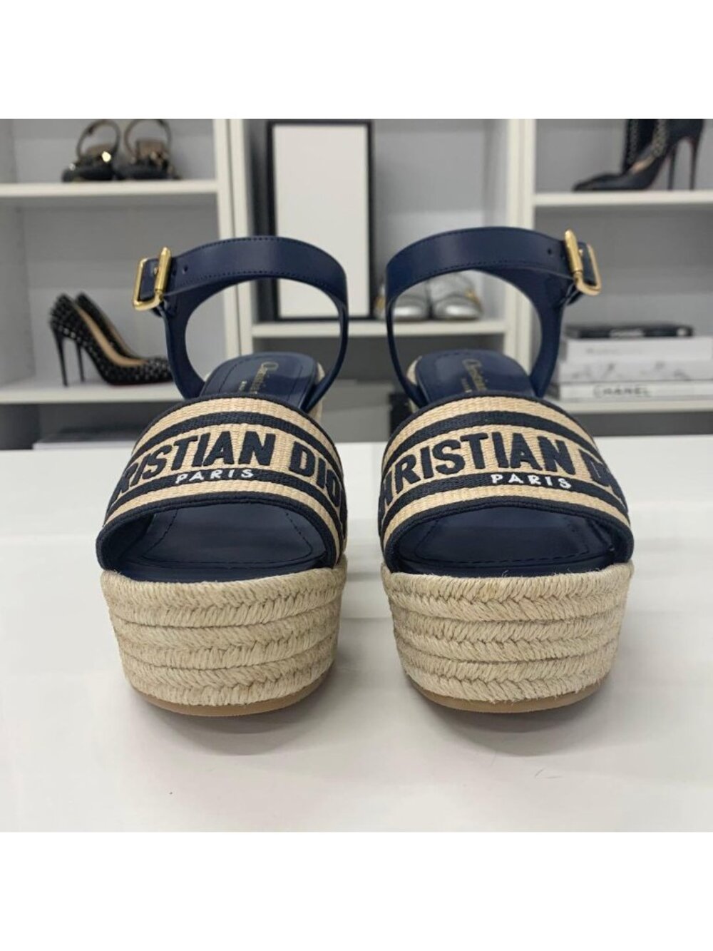 Dior Dway Embroidered Logo Sandals - Picture 4 of 10